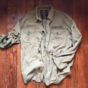 American Eagle Vintage Military Style Shirt
